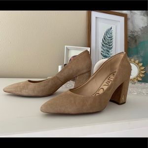Nude Suede Sam Edelman Block Heel